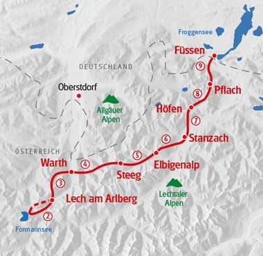 Wandern Lechweg Karte