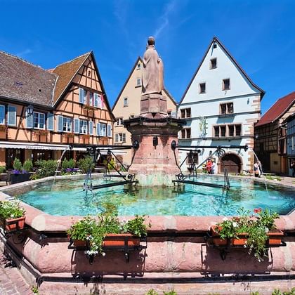 eguisheim-Fontein-Saint-Leon-vogezen-frankrijk