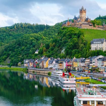 View of Reichsburg Castle in Cochem