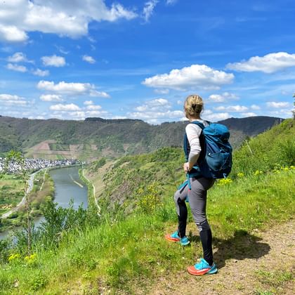 Hiking view of the valley on the Moselsteig Tour