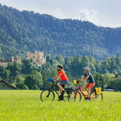 Cycle path with a view of Hohen Schwangau Castle