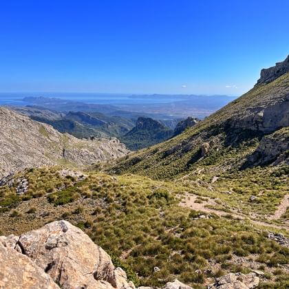 Views of the mountains and hills in the Tramuntana Mountains in Mallorca