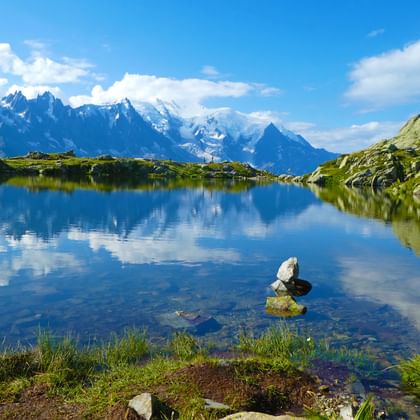Mountain lake on Mont Blanc