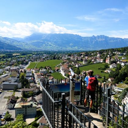 Hiker on a viewing platform