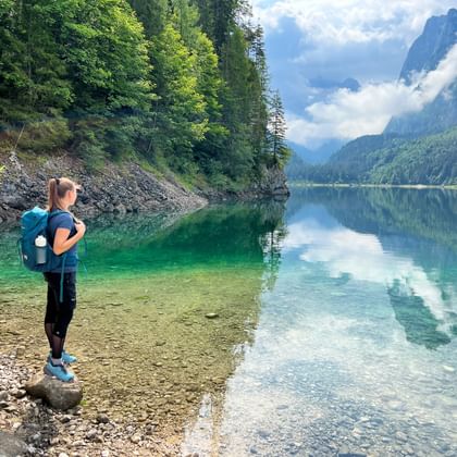 Dachstein glacier and crystal-clear Lake Gosau