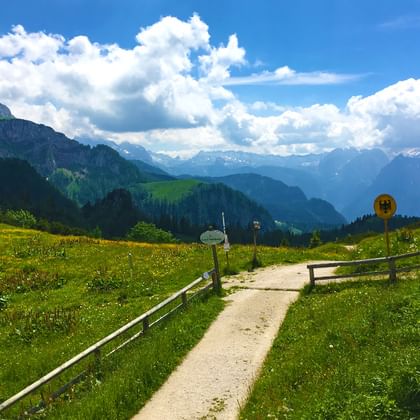 Hiking trail in the Bavarian and Salzburg Alps