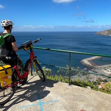 Cyclist at the viewpoint