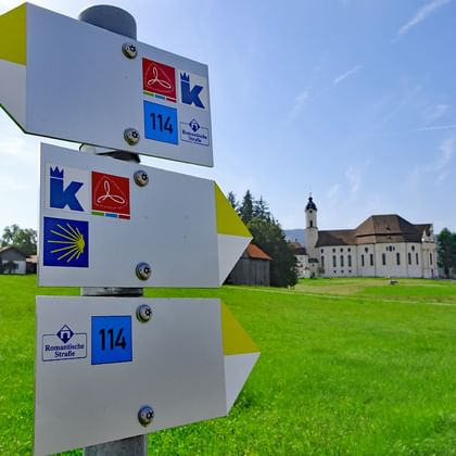 Sign markings of Wieskirche in Steingaden