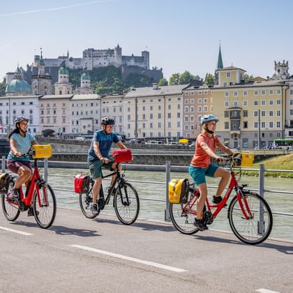Cycling in Salzburg on the Giselakai