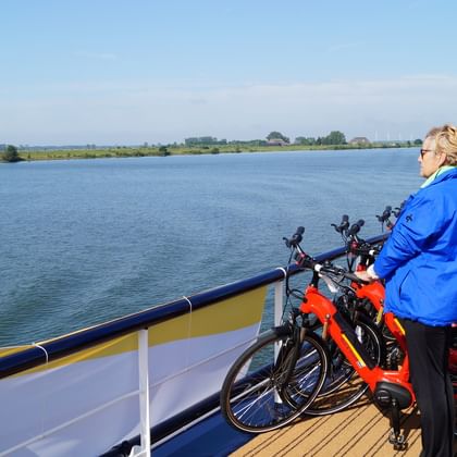 Bikes and e-bikes on the sun deck, MS OLYMPIA